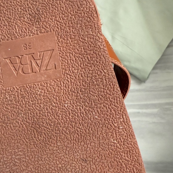 Zara Chestnut Leather Sandals with Buckle - Picture 5 of 6